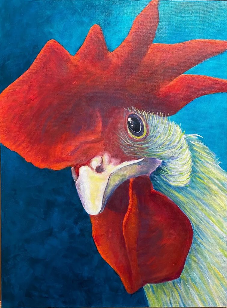 Rooster Painting by Nicole Carrie